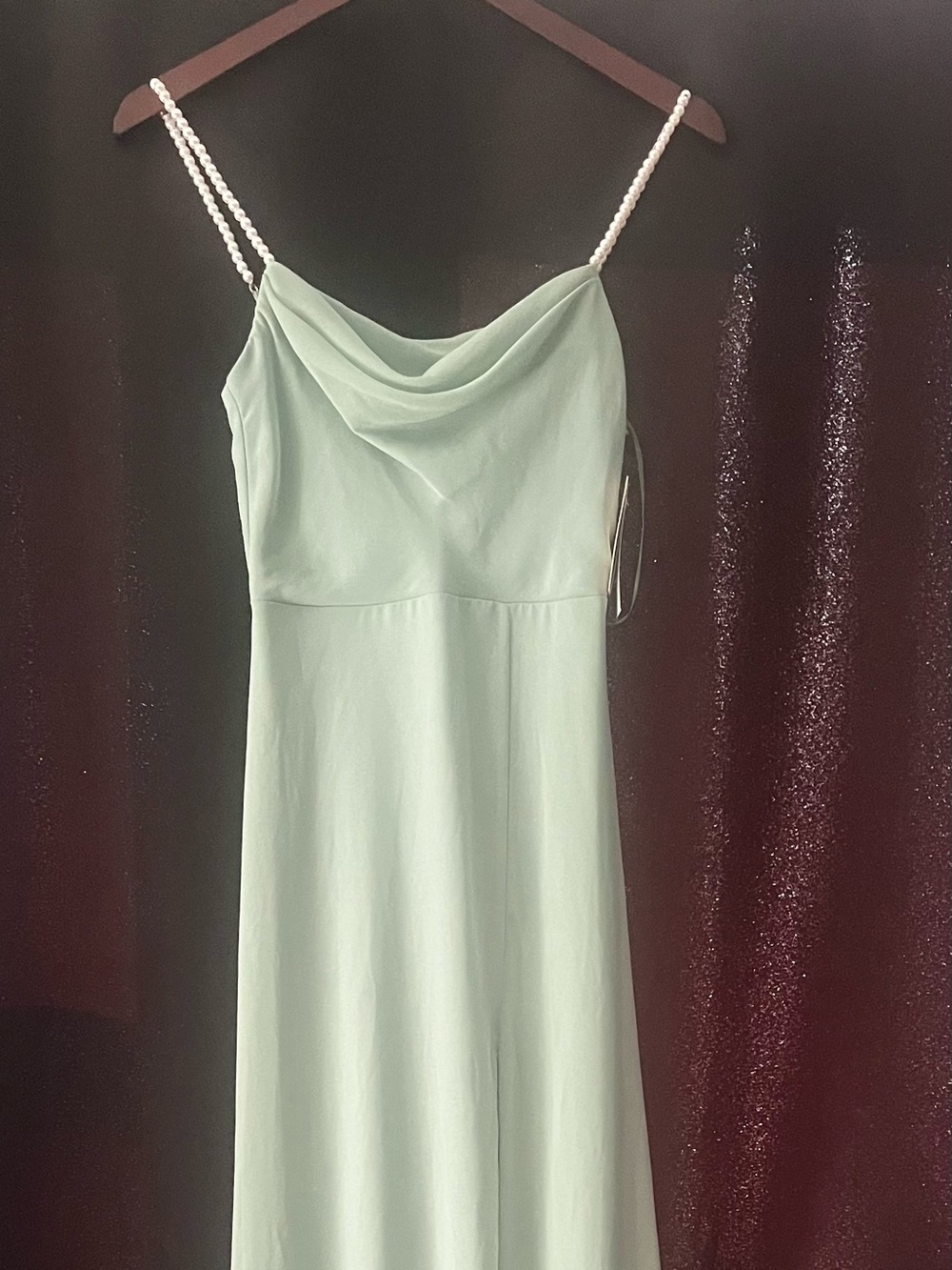 Light Mint Cowl Neck Slip Dress - Women